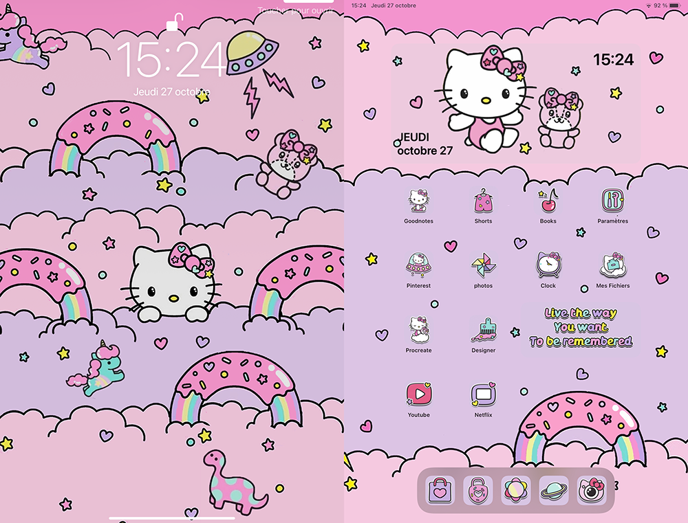 Hello Kitty theme by babigirlbunni : Install this iOS theme without  jailbreak on your iPhone or iPad !