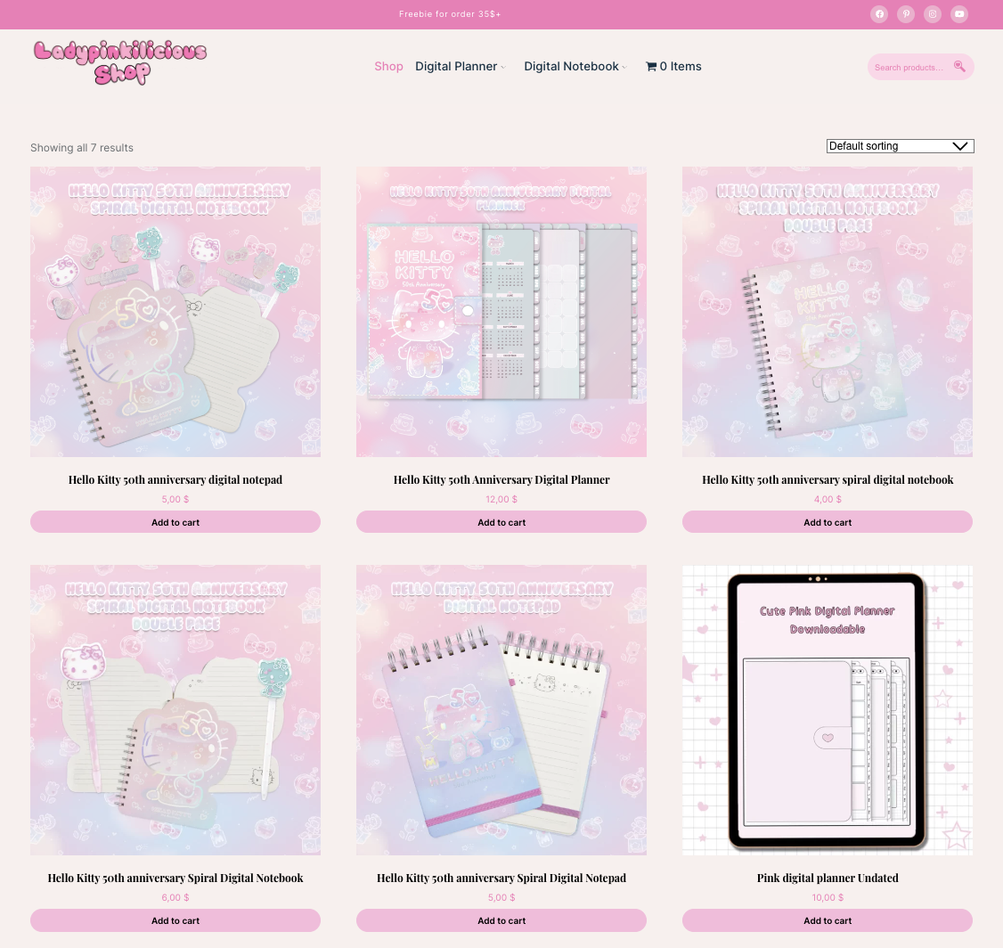 Hello Kitty digital planner